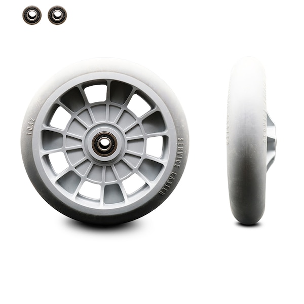 Service Caster 10" x 2" Flat Free Hand Truck Dolly Wheel Only w/2.125" Offset Hub&Ball Bearings SCC-TPRB10134-C-BRGKIT - main